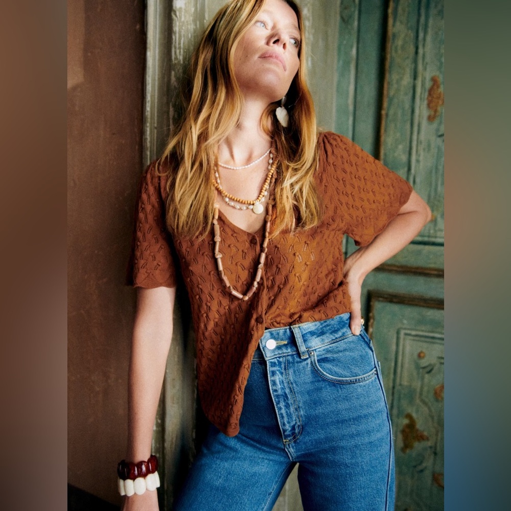 NWT Sézane Jeanne Jumper in Hazelnut Size Small